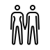 woman and man holding hands, dark skin tone, light skin tone